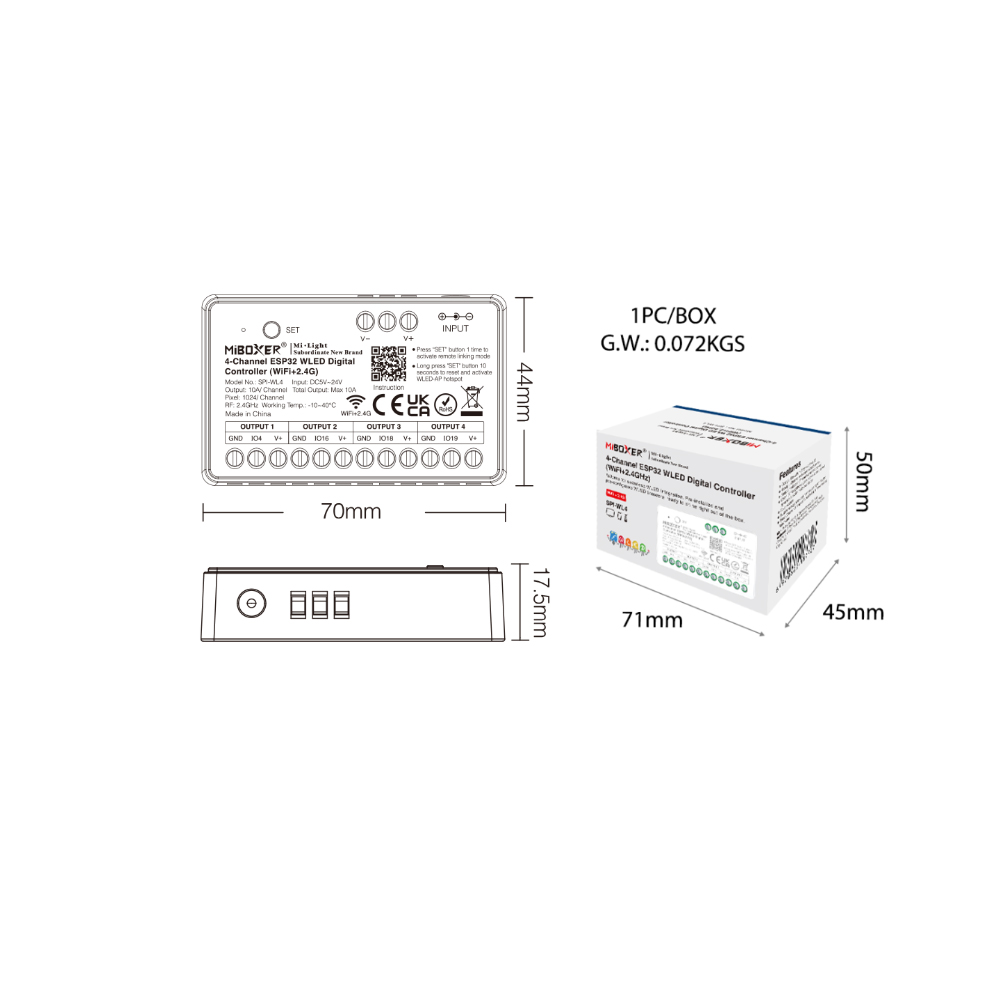 Miboxer SPIW5-4 5in1 SPI LED C - огляд і ціна Ws2812B