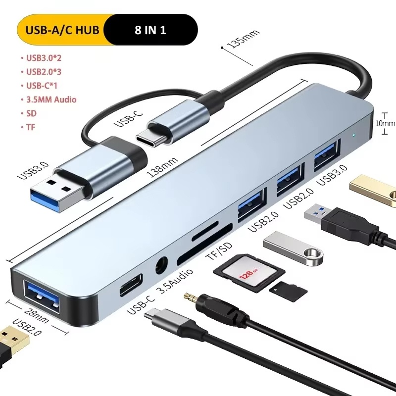 Type C Hub USB Splitter 8 In 1 - огляд і ціна Sd Card Module
