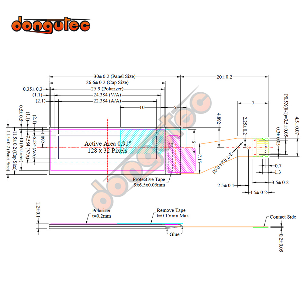 0.91 OLED Display DNA75 128*32 - огляд і ціна Ssd1306